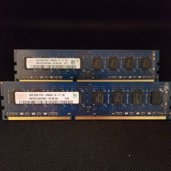 Other - 8GB (2×4GB), Hynix, DDR3 PC3-10600U, PC RAM Sticks